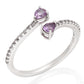 Ezüst Gyűrű Brazil Ametiszttel és Fehér Topázzal