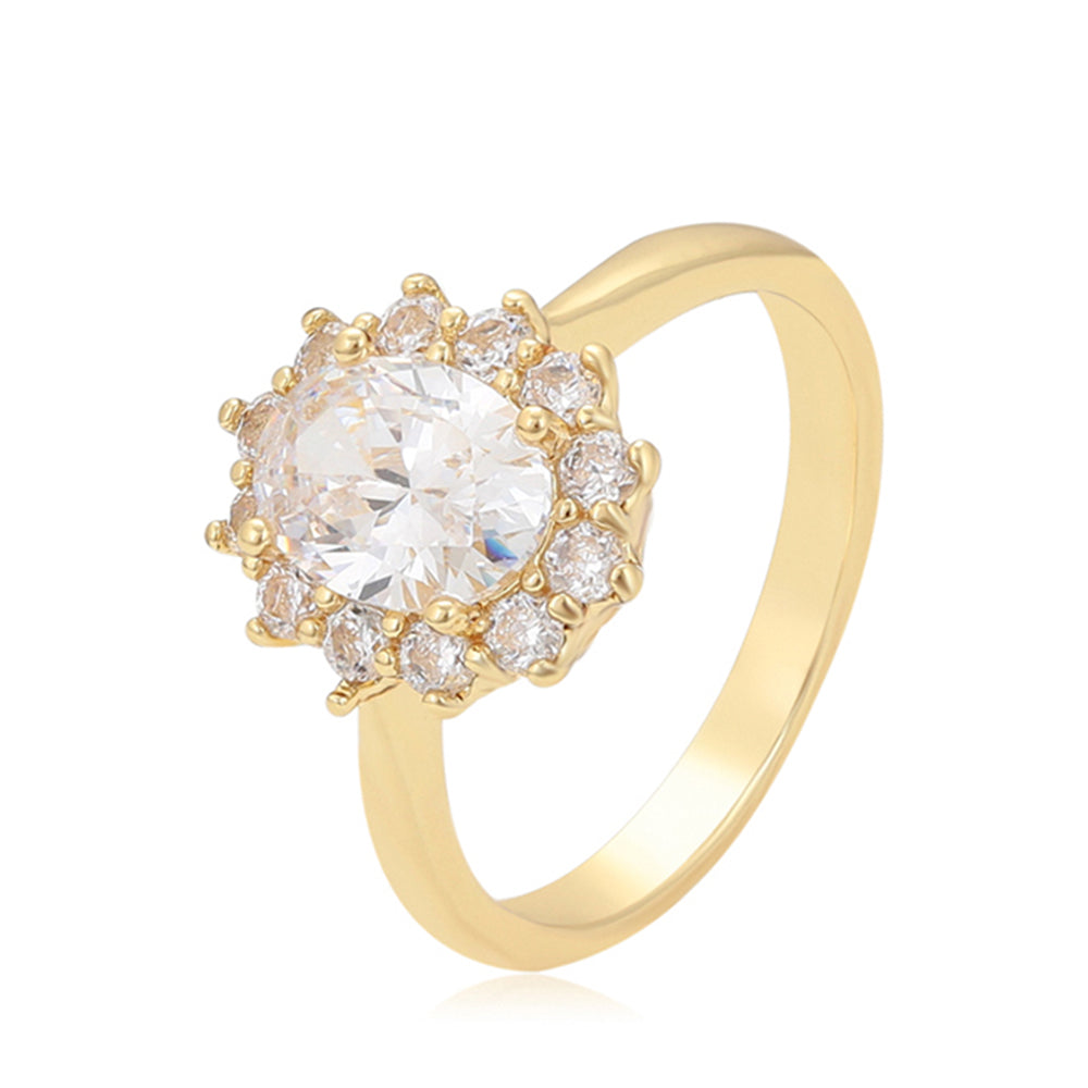 Arany tónusú Emporia Ötvözetű Gyűrű Fehér Emporia® Kristállyal