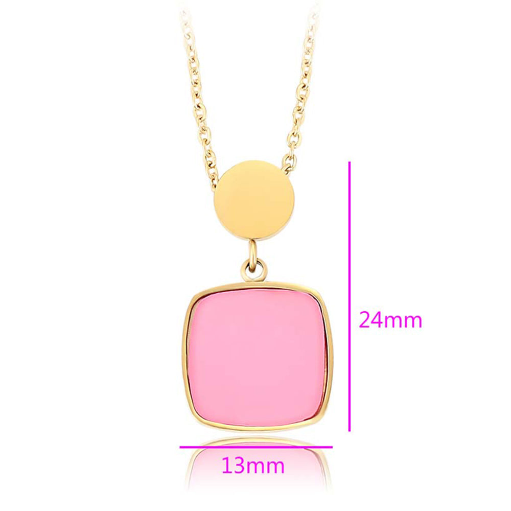 Arany tónusú Emporia Ötvözetű Nyaklánc Rózsaszínű Emporia® Kristállyal 2 