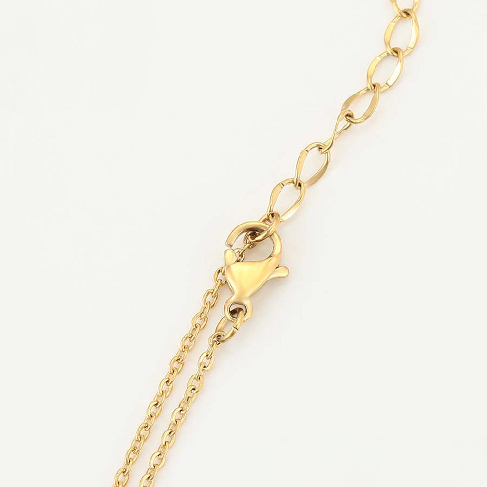 Arany tónusú Emporia Ötvözetű Nyaklánc Rózsaszínű Emporia® Kristállyal