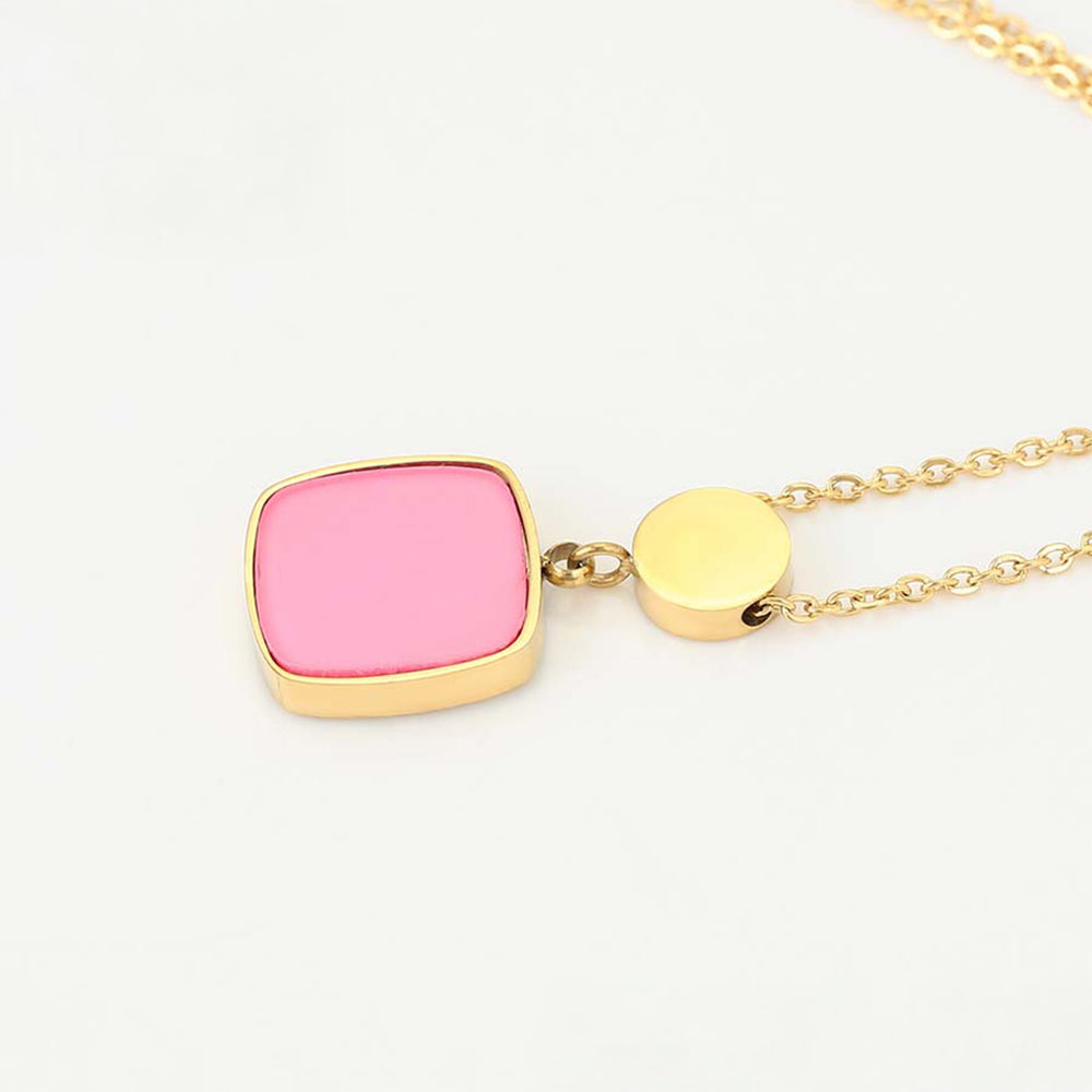 Arany tónusú Emporia Ötvözetű Nyaklánc Rózsaszínű Emporia® Kristállyal