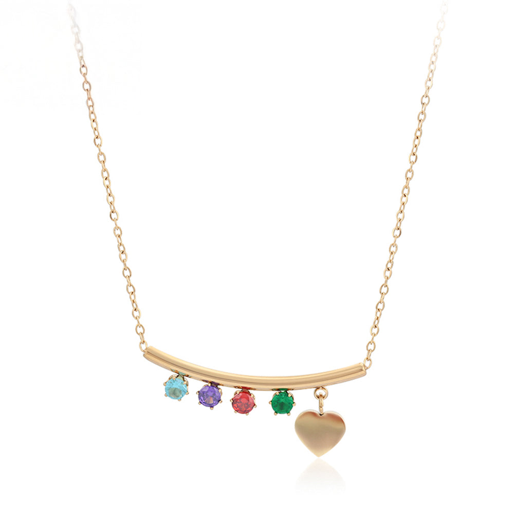Arany tónusú Emporia Ötvözetű Nyaklánc Vörös Emporia® Kristállyal és Zöld Emporia® Kristállyal 1 