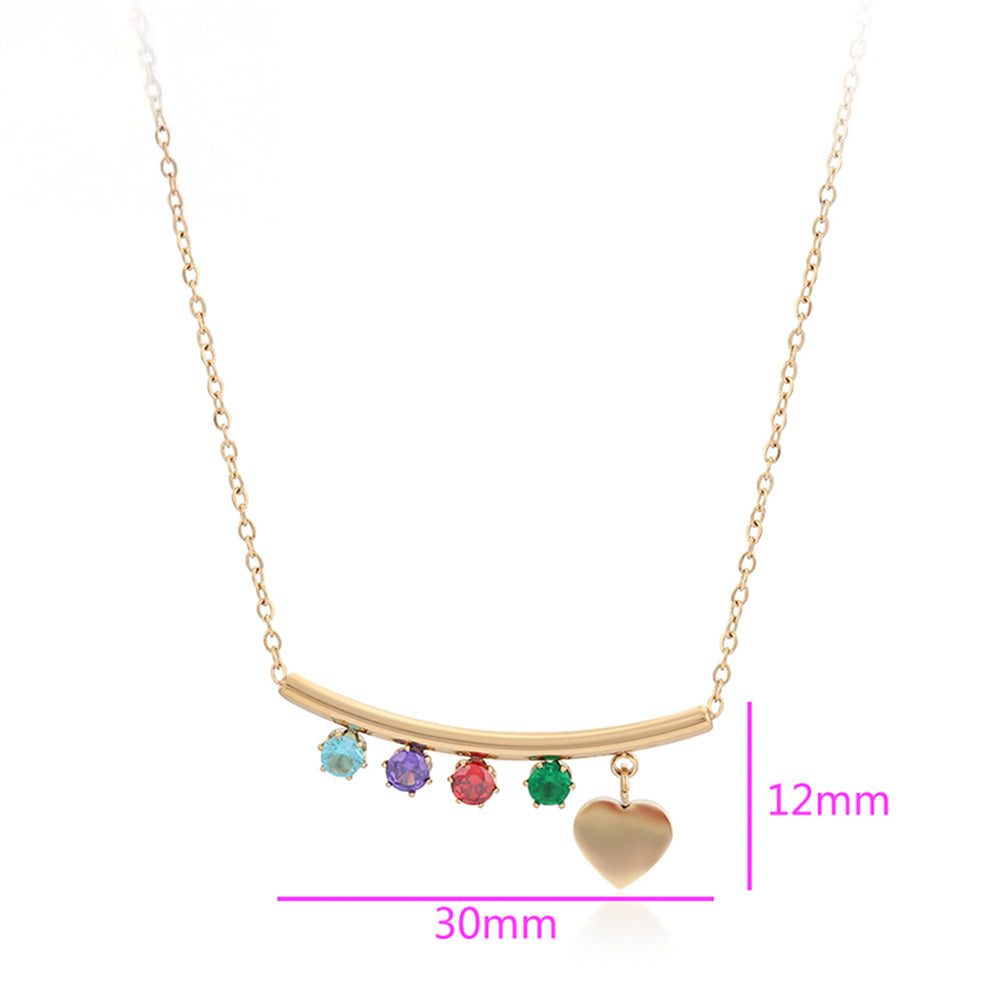 Arany tónusú Emporia Ötvözetű Nyaklánc Vörös Emporia® Kristállyal és Zöld Emporia® Kristállyal 2 