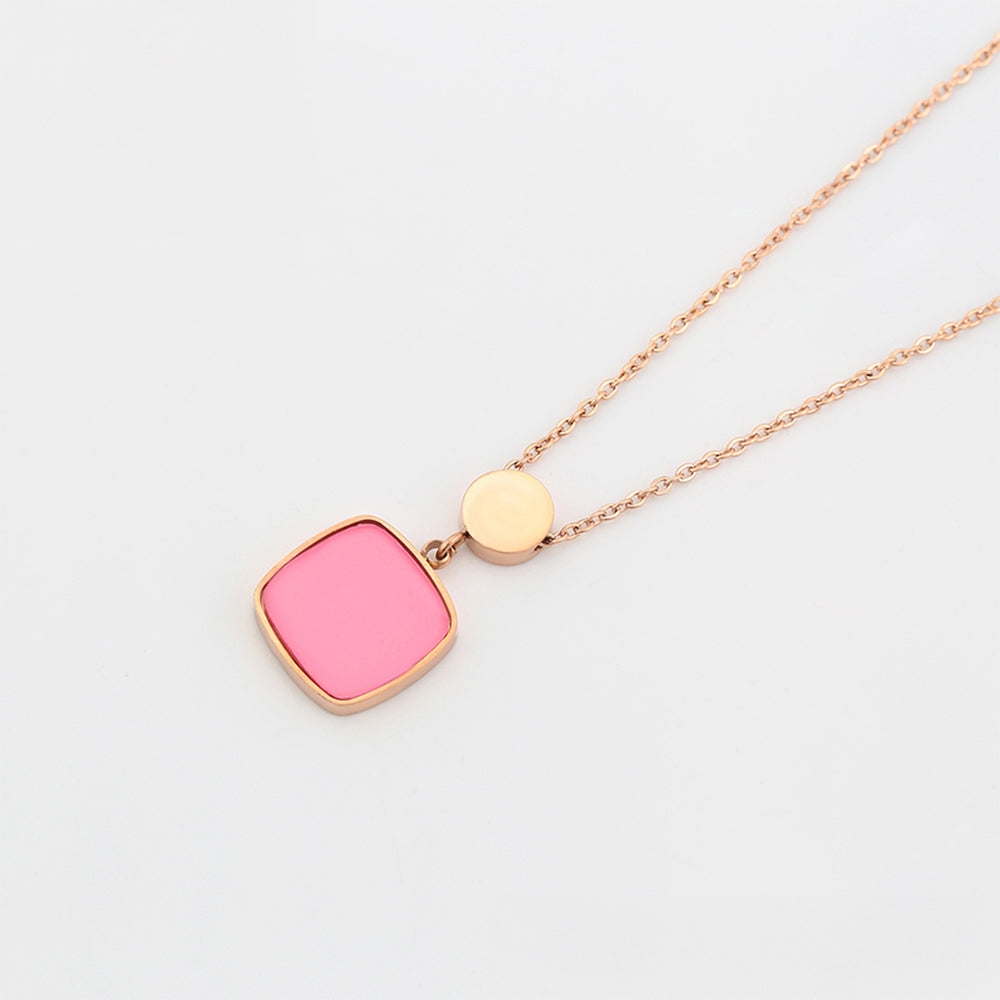 Arany tónusú Emporia Ötvözetű Nyaklánc Rózsaszínű Emporia® Kristállyal