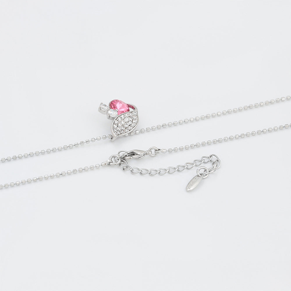 Arany tónusú Emporia Ötvözetű Nyaklánc Rózsaszínű Emporia® Kristállyal 6 