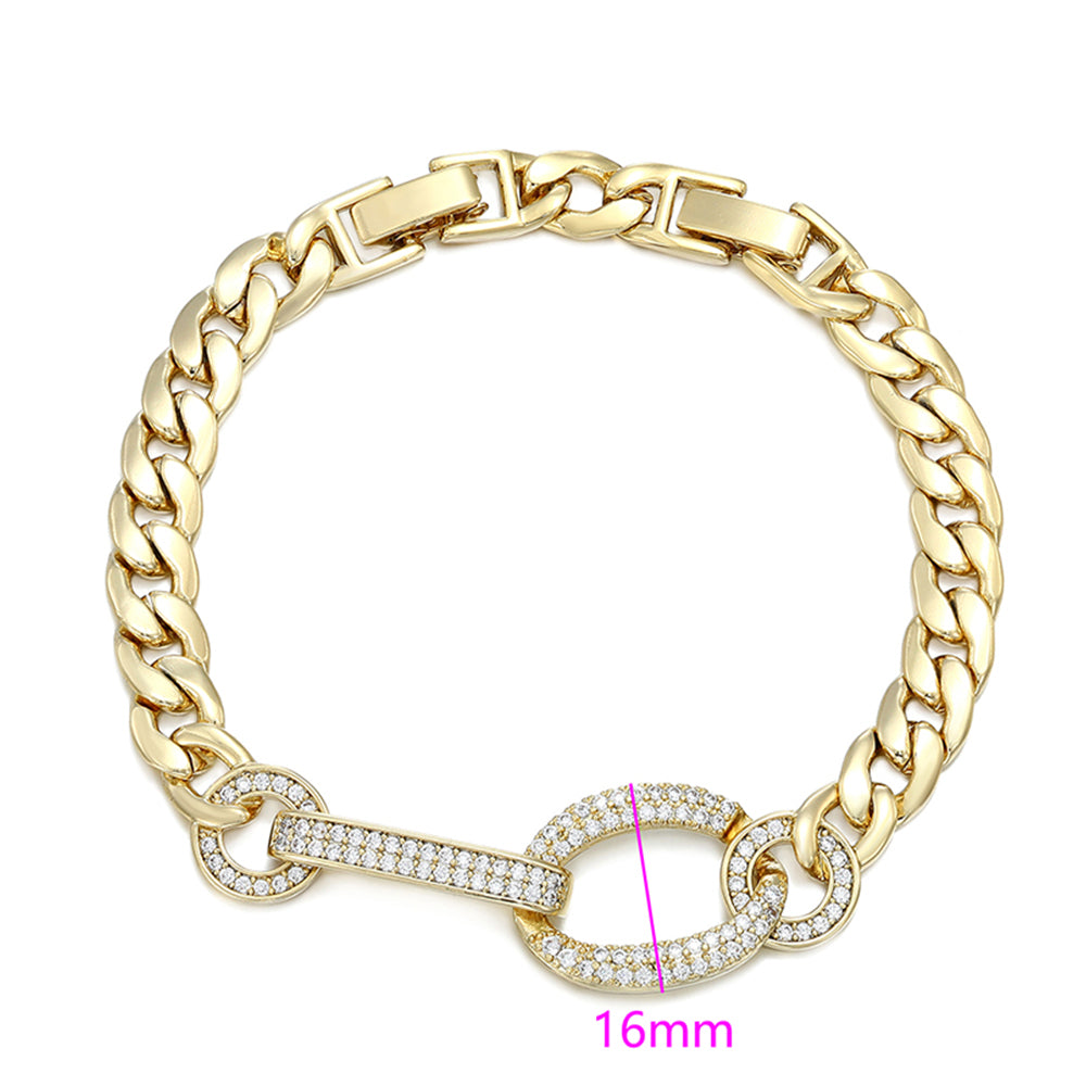 Arany tónusú Emporia Ötvözetű Karkötő Fehér Emporia® Kristállyal 2 