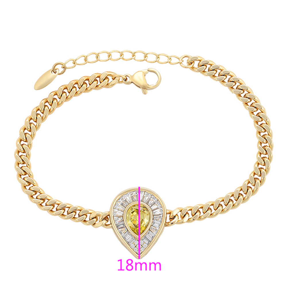 Arany tónusú Emporia Ötvözetű Karkötő Sárga Emporia® Kristállyal és Fehér Emporia® Kristállyal