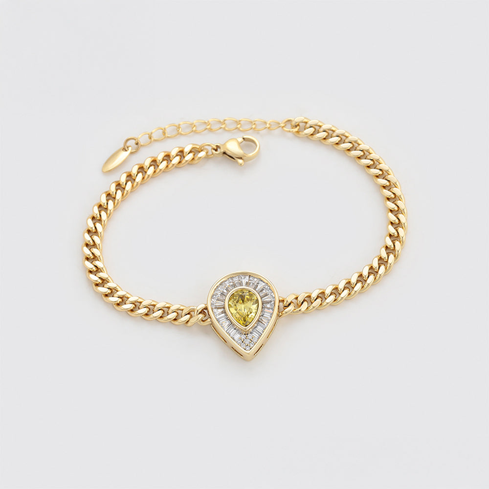 Arany tónusú Emporia Ötvözetű Karkötő Sárga Emporia® Kristállyal és Fehér Emporia® Kristállyal 5 