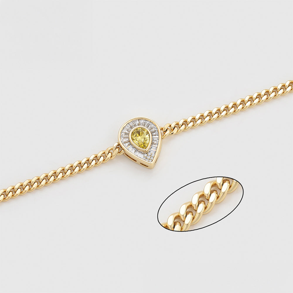 Arany tónusú Emporia Ötvözetű Karkötő Sárga Emporia® Kristállyal és Fehér Emporia® Kristállyal 6 