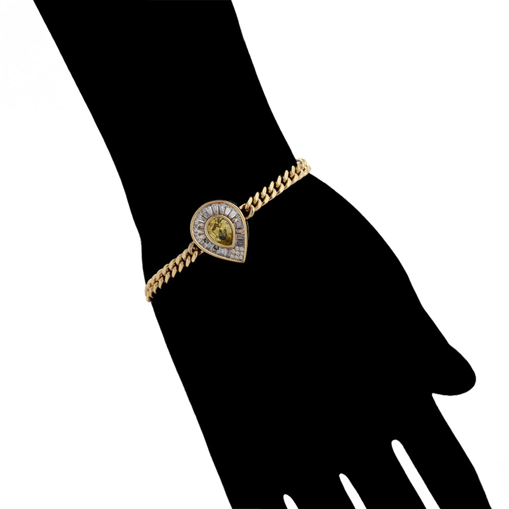 Arany tónusú Emporia Ötvözetű Karkötő Sárga Emporia® Kristállyal és Fehér Emporia® Kristállyal 8 