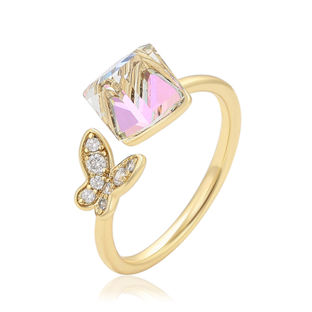 Arany tónusú Emporia Ötvözetű Gyűrű Fehér Emporia® Kristállyal 1 