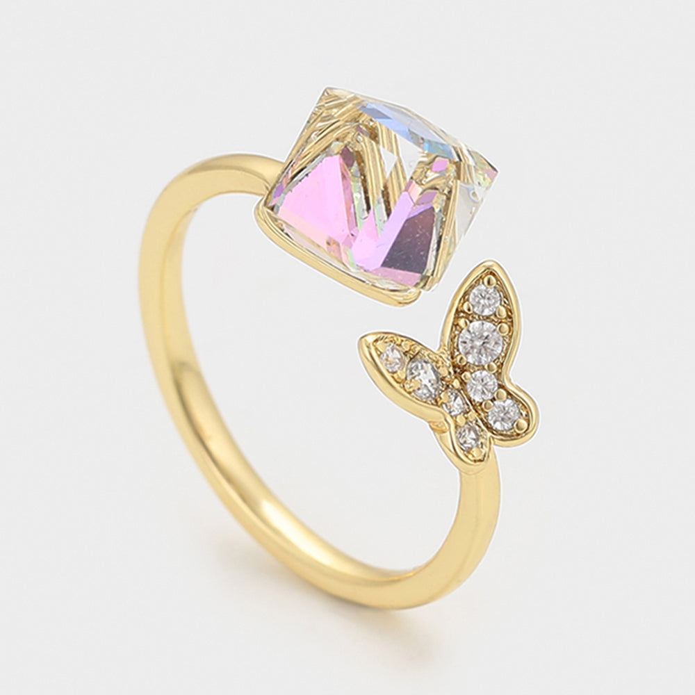 Arany tónusú Emporia Ötvözetű Gyűrű Fehér Emporia® Kristállyal