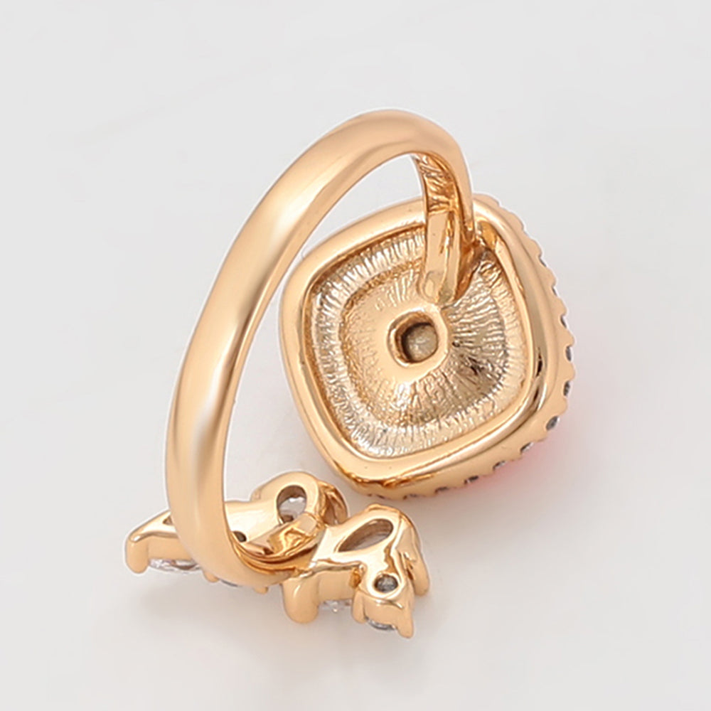 Arany tónusú Emporia Ötvözetű Gyűrű Vörös Emporia® Kristállyal és Fehér Emporia® Kristállyal