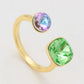 Arany tónusú Emporia Ötvözetű Gyűrű Zöld Emporia® Kristállyal és Lila Emporia® Kristállyal