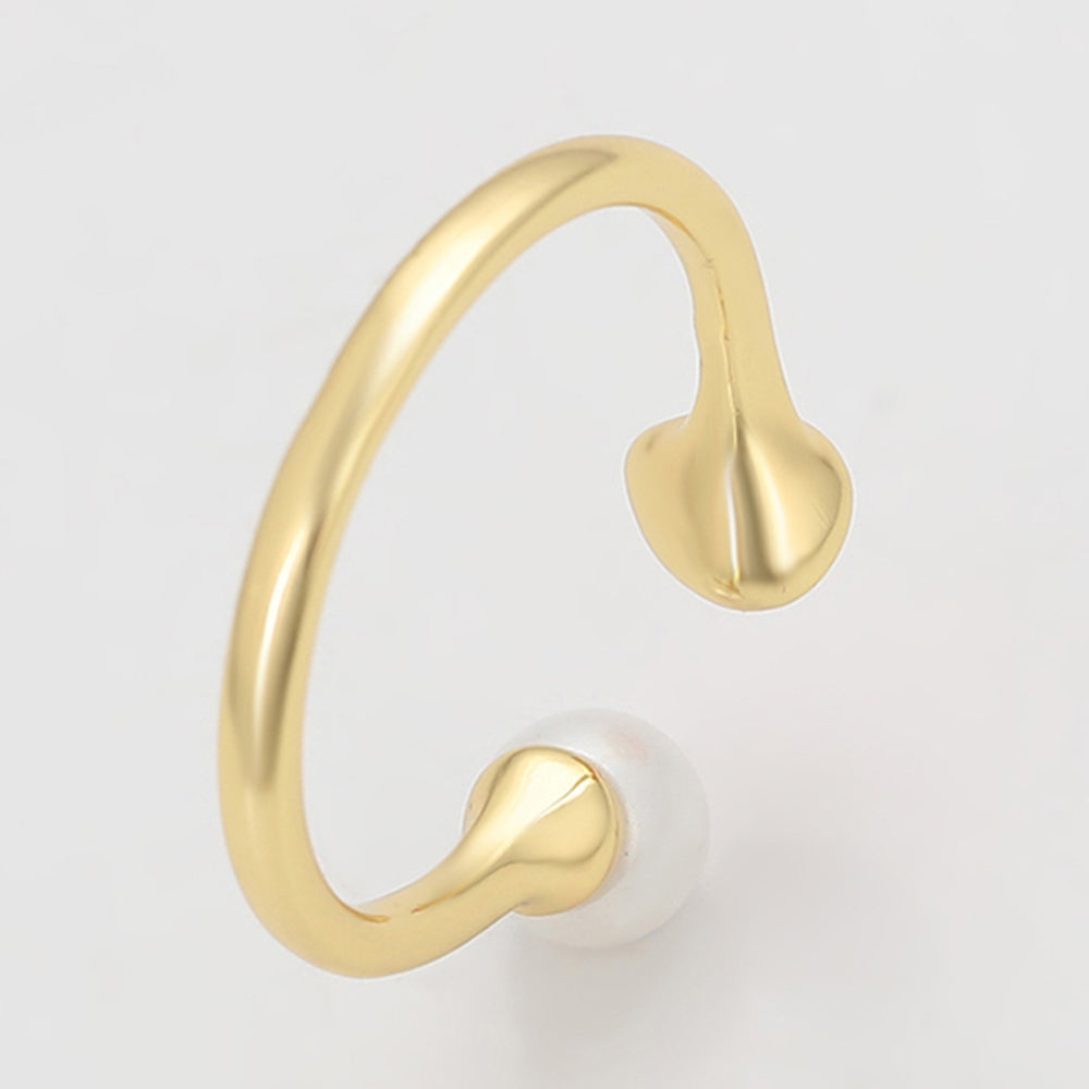 Arany tónusú Emporia Ötvözetű Gyűrű Üveggyönggyel és Vörös Emporia® Kristállyal 6 