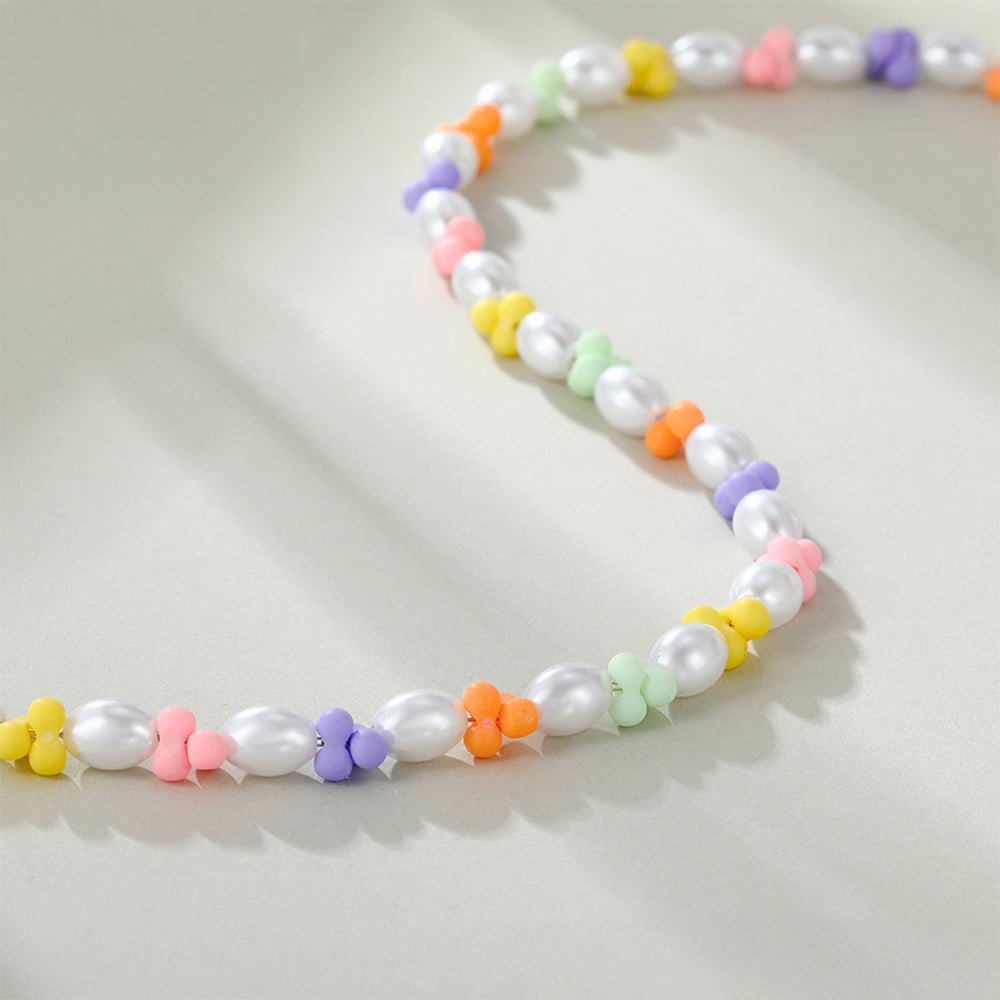 Arany tónusú Emporia Ötvözetű Nyaklánc Üveggyönggyel