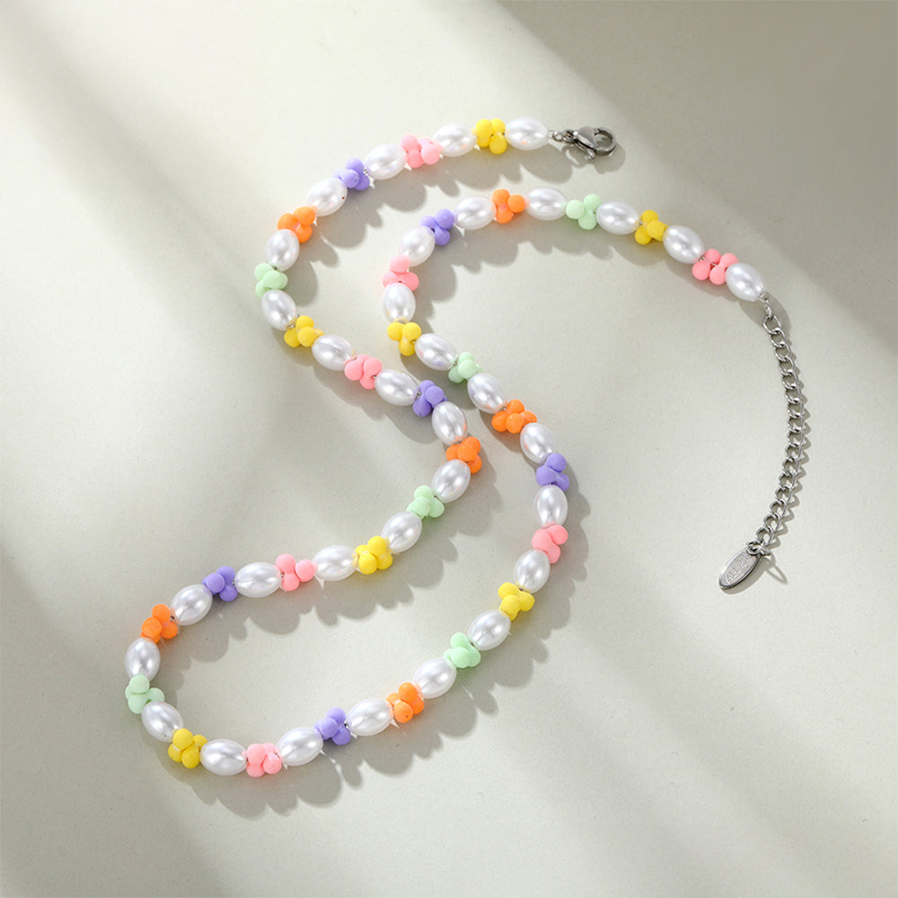 Arany tónusú Emporia Ötvözetű Nyaklánc Üveggyönggyel 6 