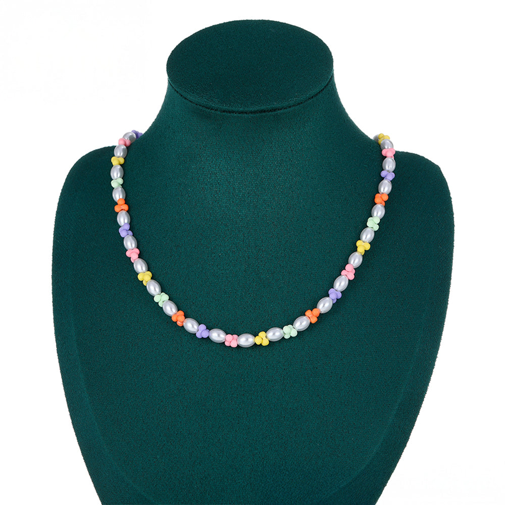 Arany tónusú Emporia Ötvözetű Nyaklánc Üveggyönggyel 7 