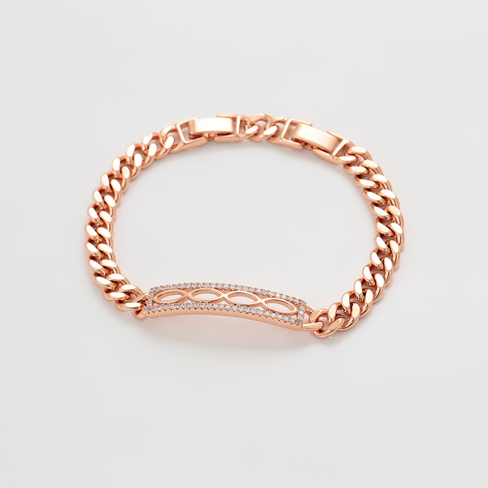 Arany tónusú Emporia Ötvözetű Karkötő Fehér Emporia® Kristállyal 4 