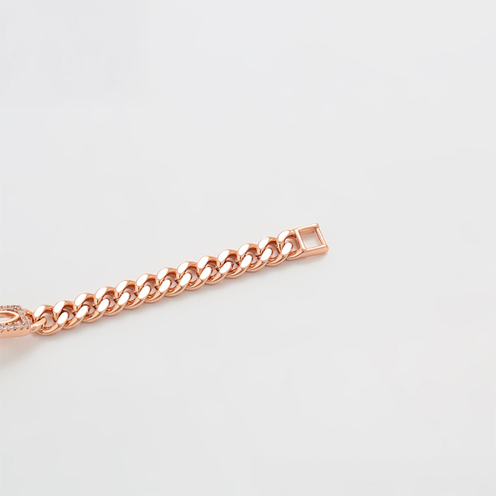 Arany tónusú Emporia Ötvözetű Karkötő Fehér Emporia® Kristállyal