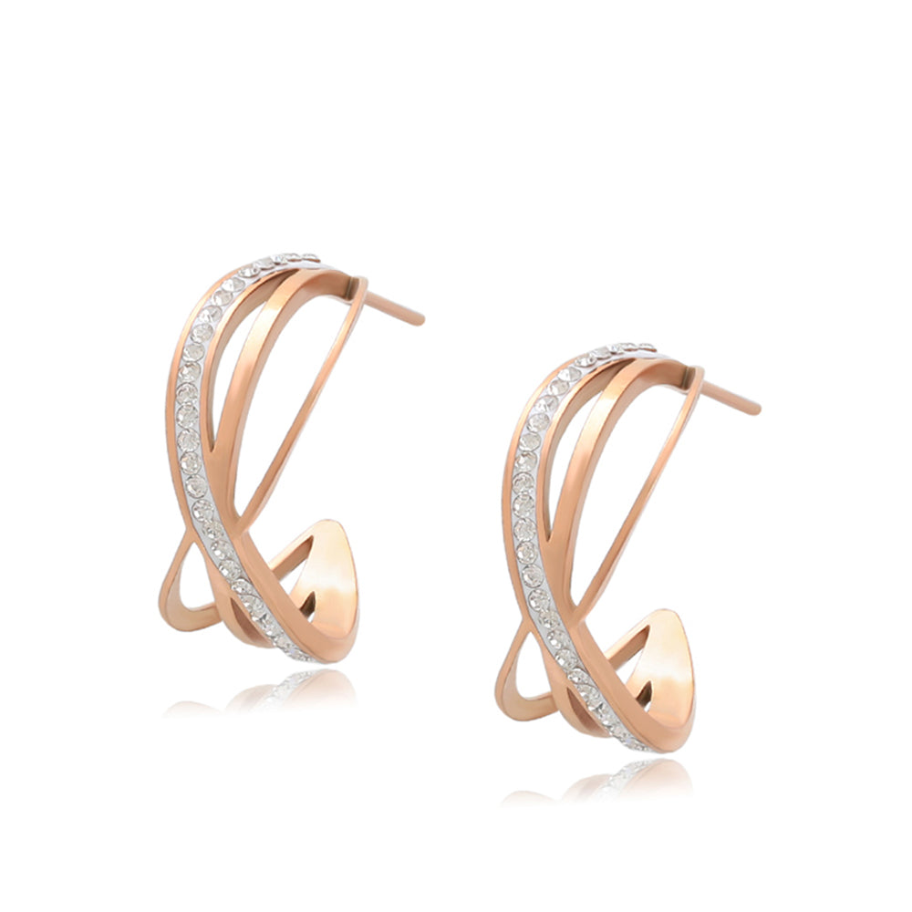 Arany tónusú Emporia Ötvözetű Fülbevaló Fehér Emporia® Kristállyal 1 