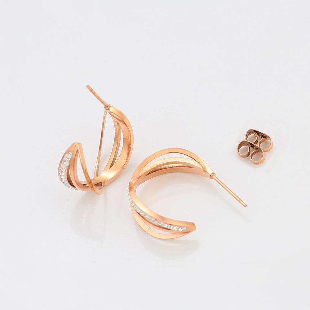 Arany tónusú Emporia Ötvözetű Fülbevaló Fehér Emporia® Kristállyal