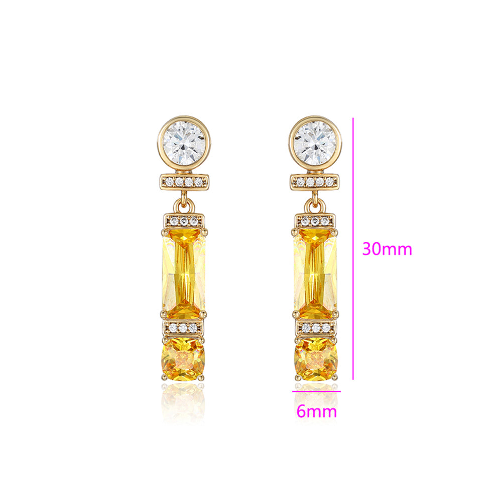 Arany tónusú Emporia Ötvözetű Fülbevaló Sárga Emporia® Kristállyal és Fehér Emporia® Kristállyal 3 