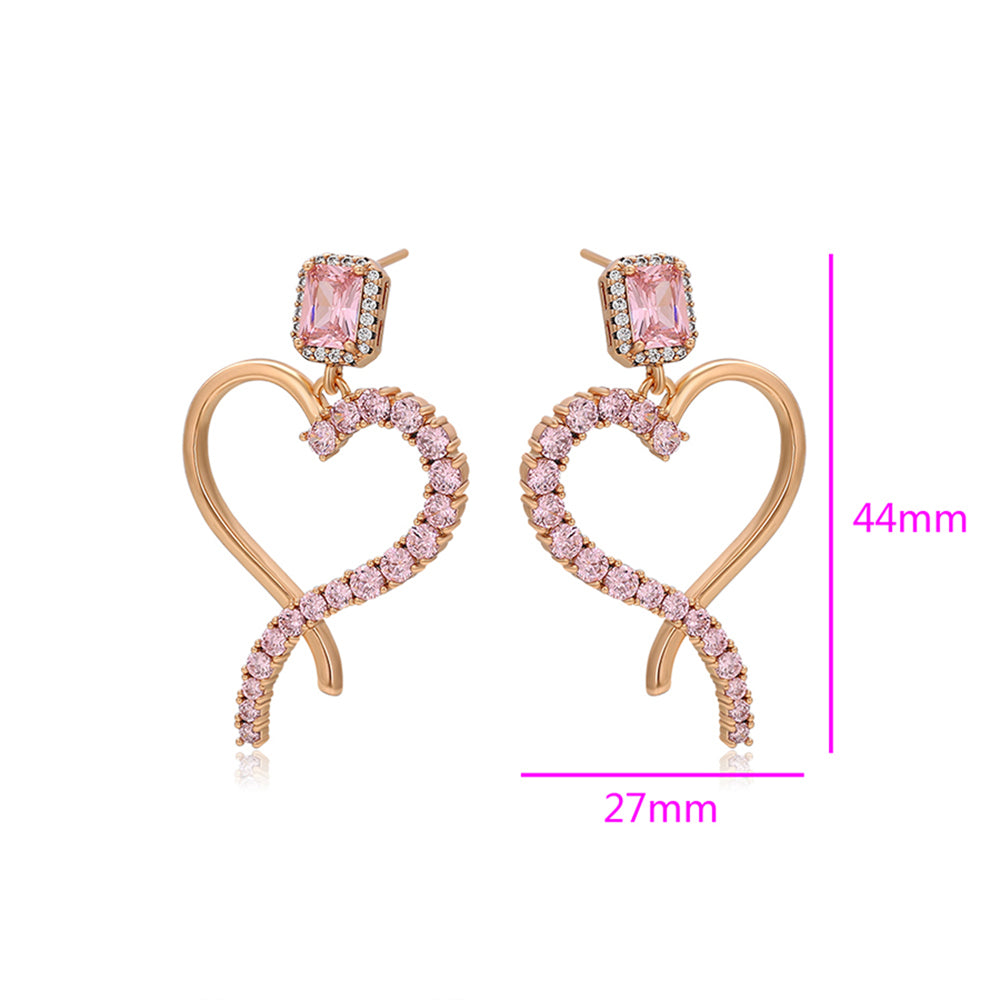 Arany tónusú Emporia Ötvözetű Fülbevaló Rózsaszínű Emporia® Kristállyal