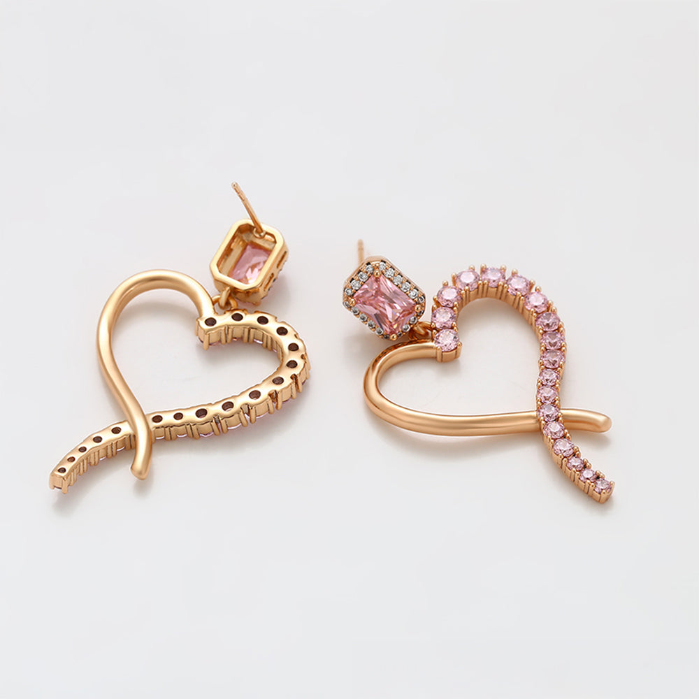 Arany tónusú Emporia Ötvözetű Fülbevaló Rózsaszínű Emporia® Kristállyal