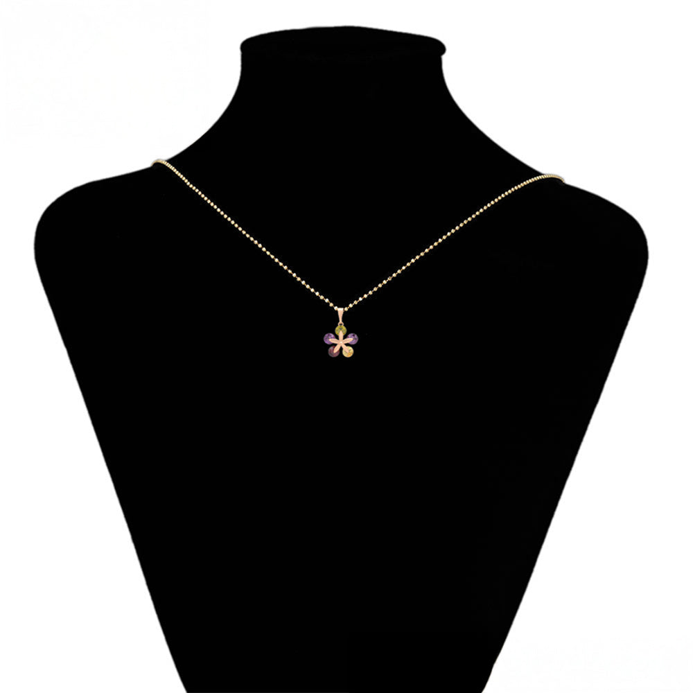 Arany tónusú Emporia Ötvözetű Medál Zöld Emporia® Kristállyal és Lila Emporia® Kristállyal 8 