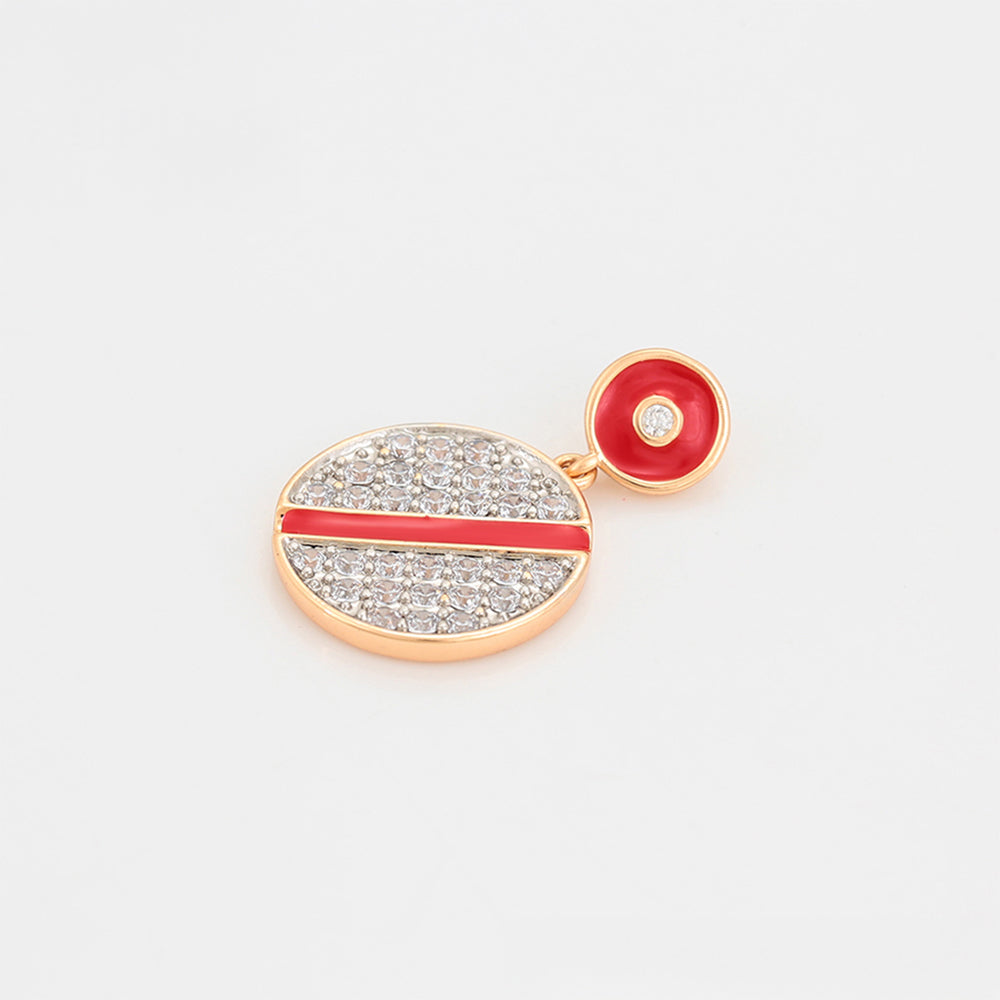 Arany tónusú Emporia Ötvözetű Szett Vörös Emporia® Kristállyal és Fehér Emporia® Kristállyal ( Fülbevaló+Medál ) 7 