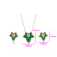 Arany tónusú Emporia Ötvözetű Szett Zöld Emporia® Kristállyal és Fehér Emporia® Kristállyal ( Nyaklánc+Fülbevaló )