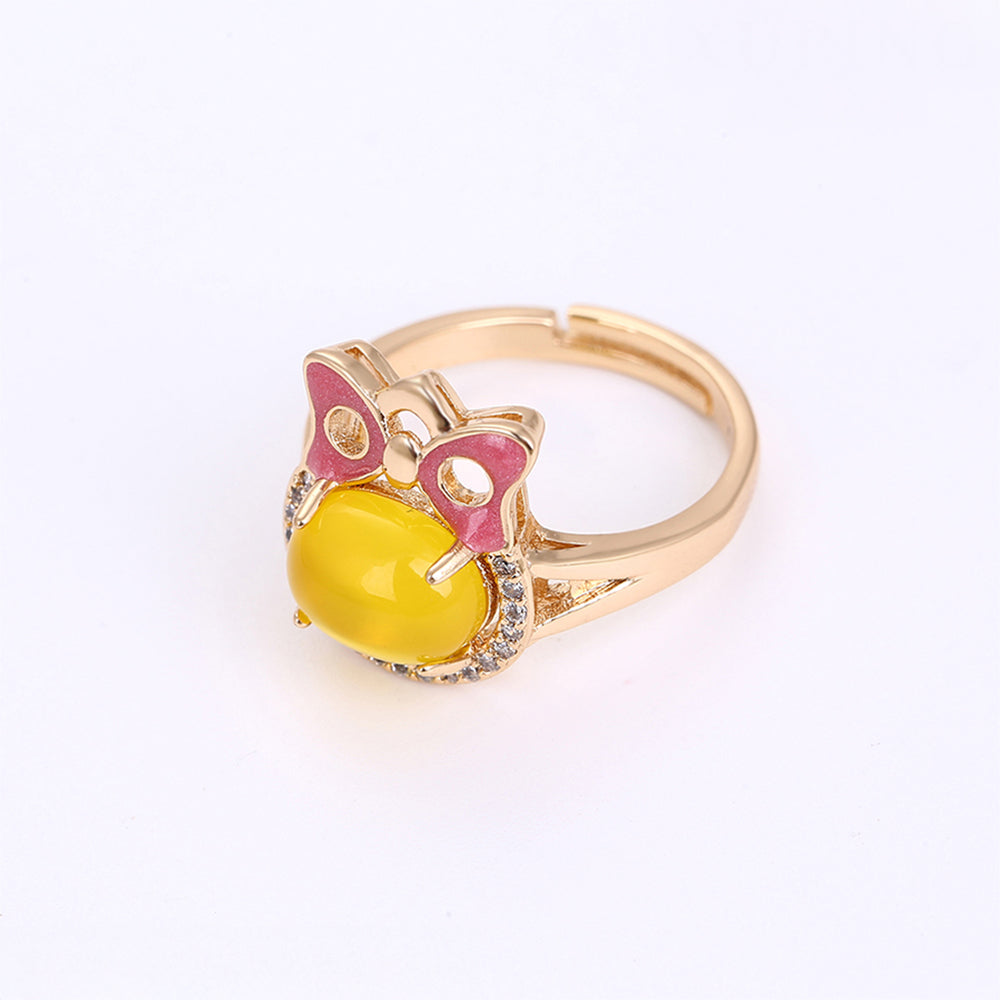 Arany tónusú Emporia Ötvözetű Szett Sárga Emporia® Kristállyal és Fehér Emporia® Kristállyal ( Fülbevaló+Gyűrű+Medál )