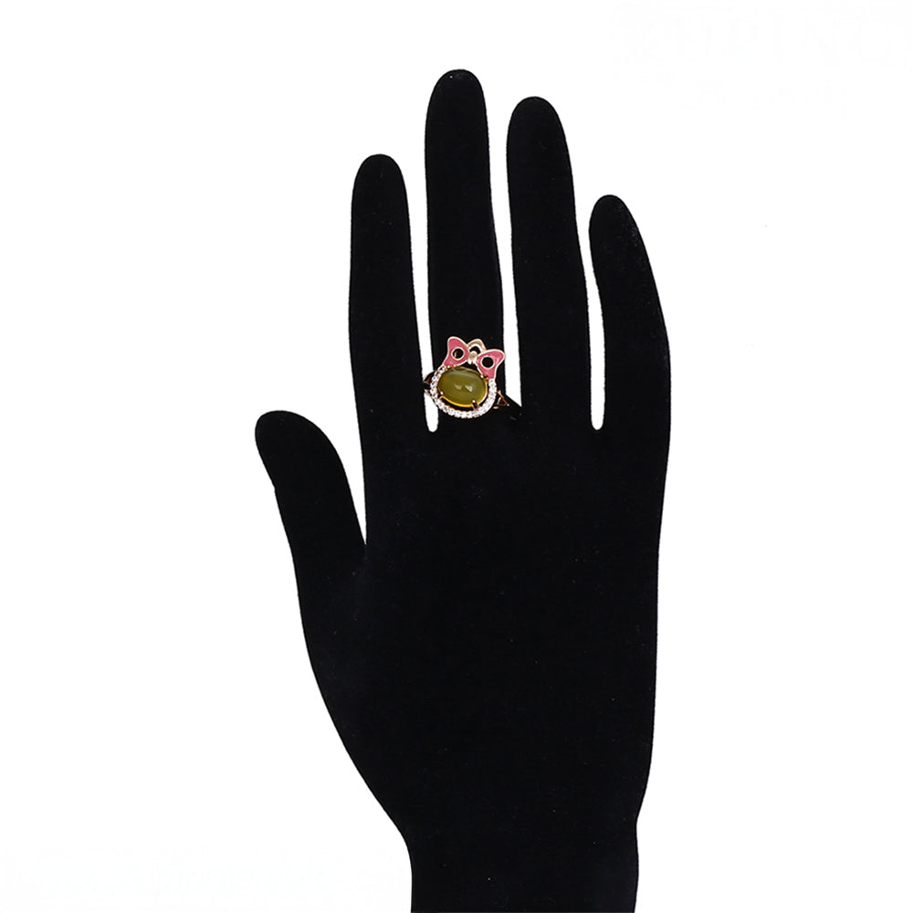 Arany tónusú Emporia Ötvözetű Szett Sárga Emporia® Kristállyal és Fehér Emporia® Kristállyal ( Fülbevaló+Gyűrű+Medál )