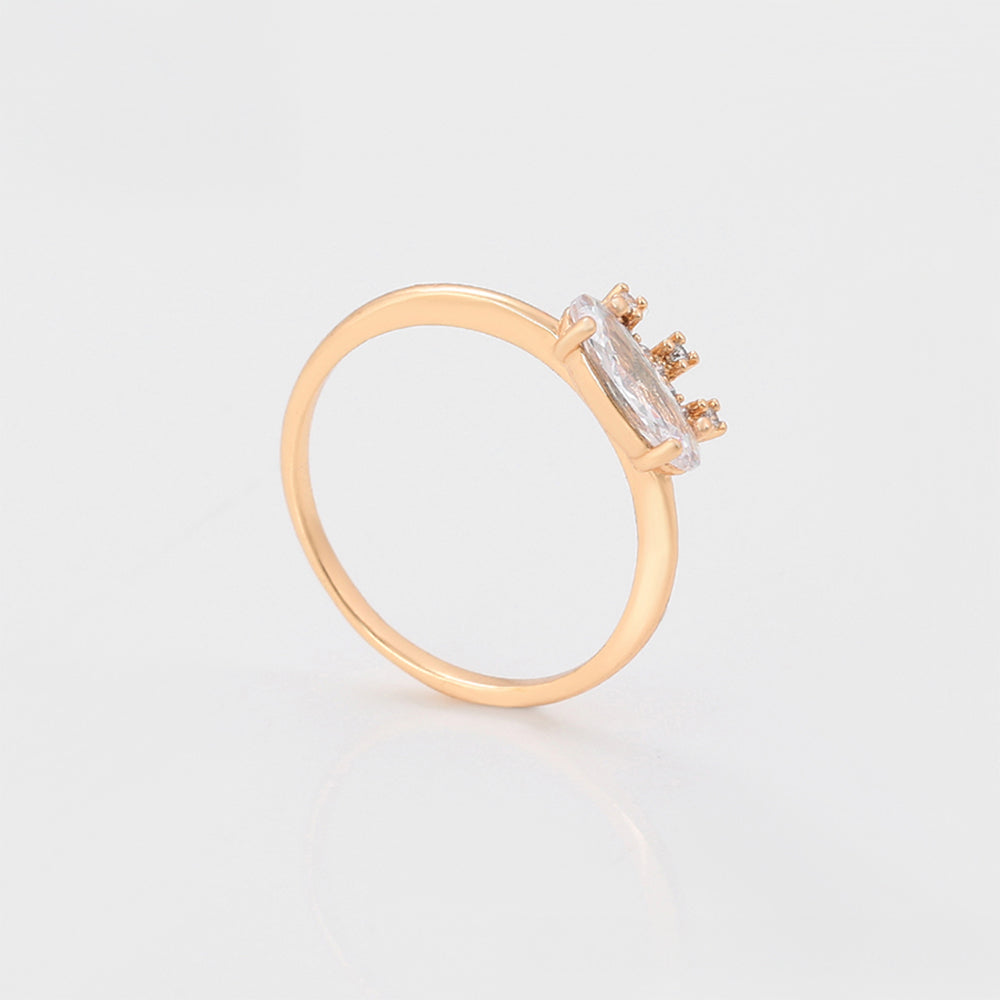 Arany tónusú Emporia Ötvözetű Gyűrű Fehér Emporia® Kristállyal 4 