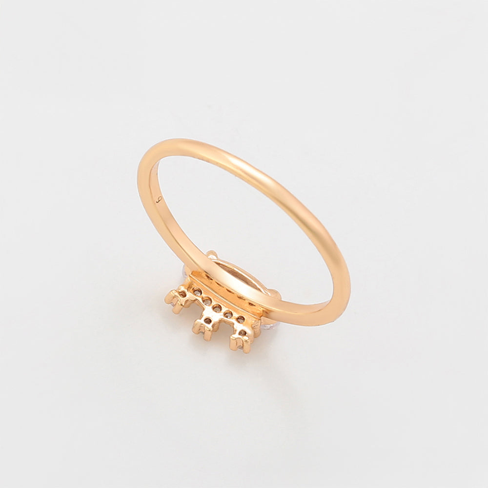 Arany tónusú Emporia Ötvözetű Gyűrű Fehér Emporia® Kristállyal 7 