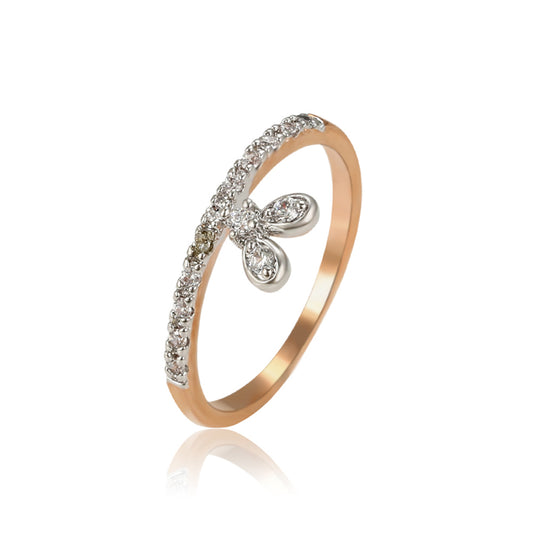 Arany tónusú Emporia Ötvözetű Gyűrű Fehér Emporia® Kristállyal