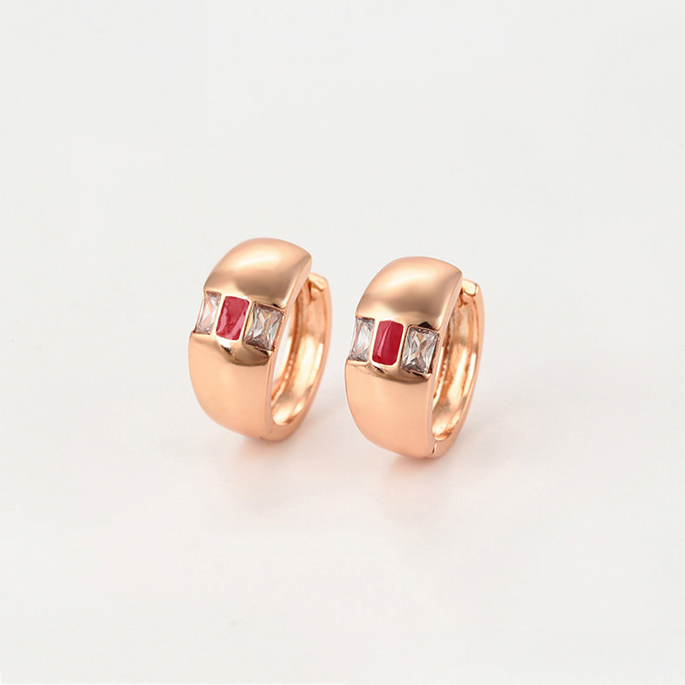 Arany tónusú Emporia Ötvözetű Szett Vörös Emporia® Kristállyal és Fehér Emporia® Kristállyal ( Fülbevaló+Gyűrű ) 4 