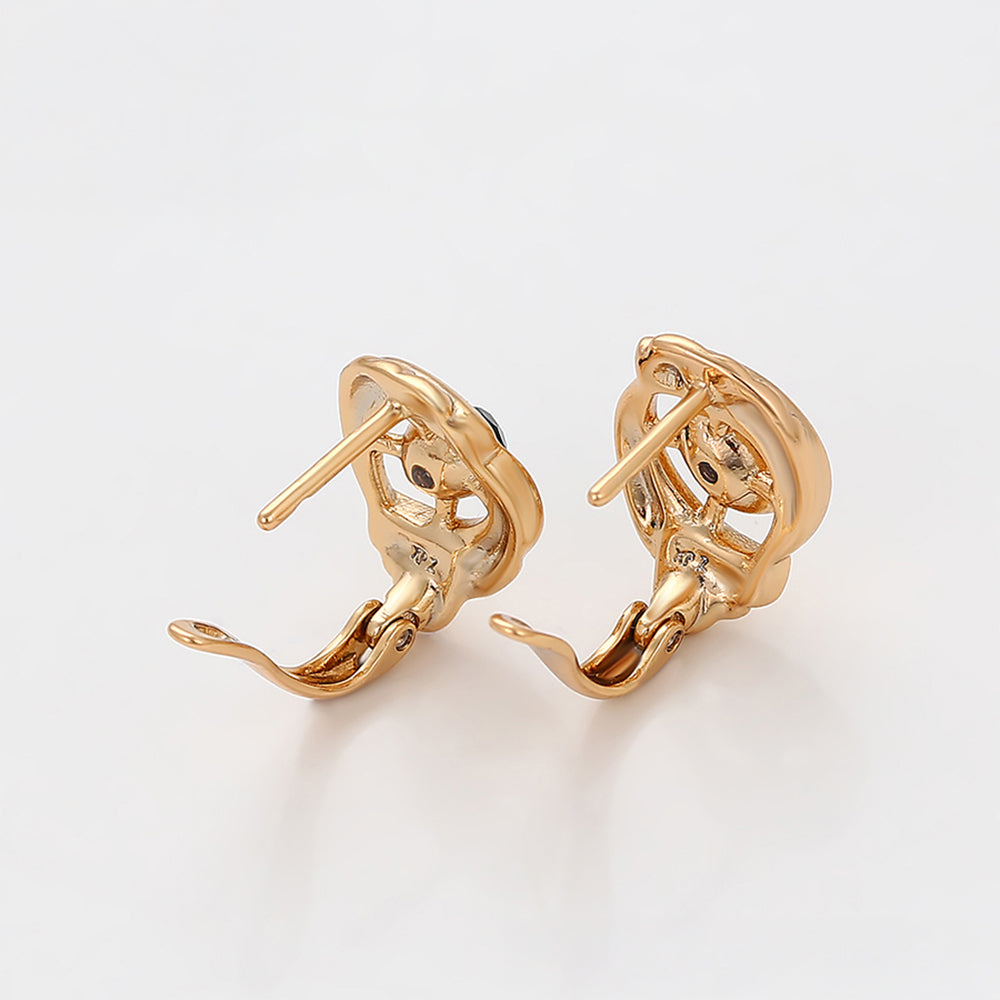 Arany tónusú Emporia Ötvözetű Fülbevaló Zöld Emporia® Kristállyal 7 