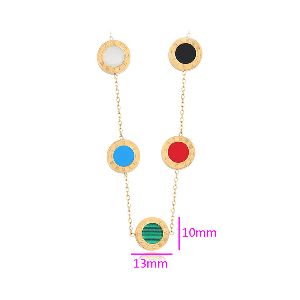 Arany tónusú Emporia Ötvözetű Nyaklánc Vörös Emporia® Kristállyal és Kék Emporia® Kristállyal 3 