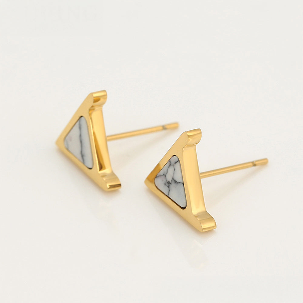 Arany tónusú Emporia Ötvözetű Szett Fehér Emporia® Kristállyal ( Nyaklánc+Fülbevaló )