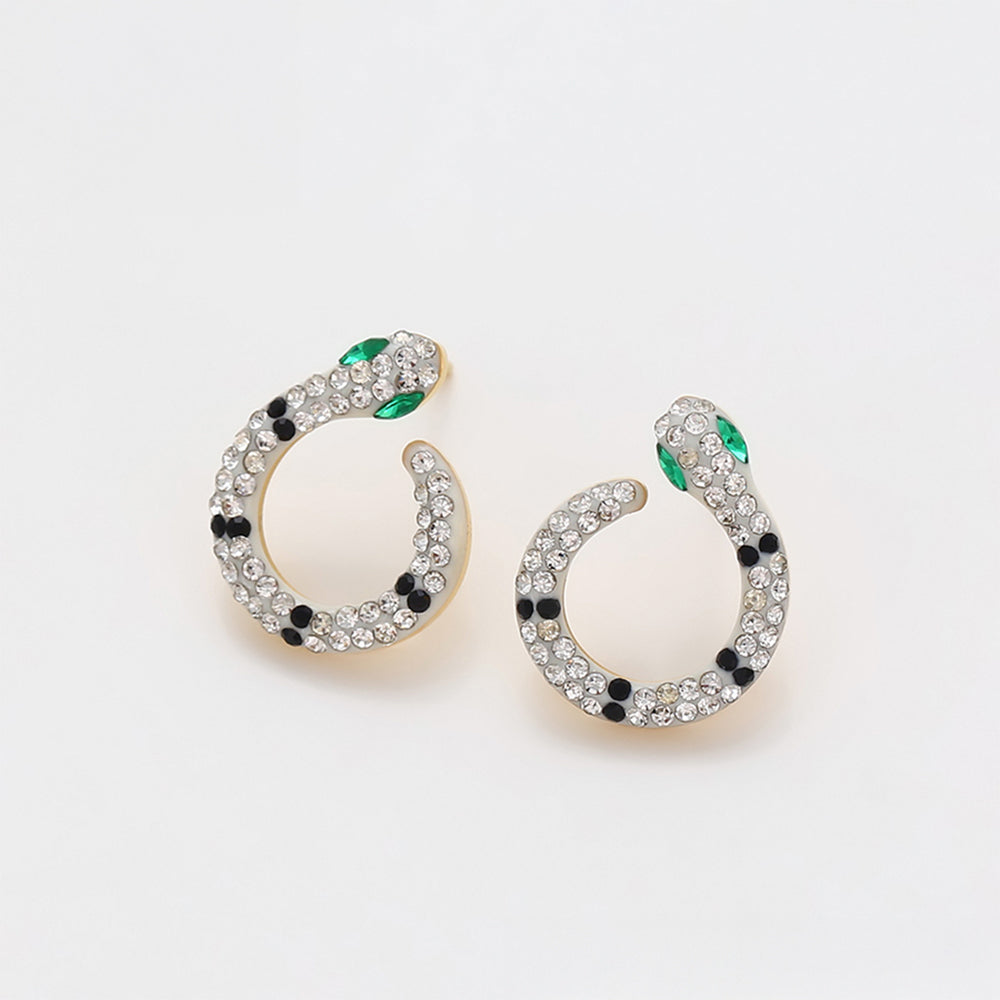 Arany tónusú Emporia Ötvözetű Szett Zöld Emporia® Kristállyal és Fehér Emporia® Kristállyal ( Nyaklánc+Fülbevaló ) 8 