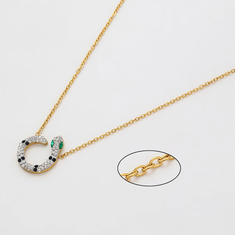 Arany tónusú Emporia Ötvözetű Szett Zöld Emporia® Kristállyal és Fehér Emporia® Kristállyal ( Nyaklánc+Fülbevaló ) 9 