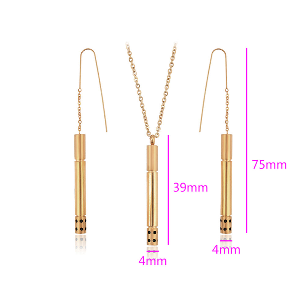 Arany tónusú Emporia Ötvözetű Szett Vörös Emporia® Kristállyal ( Nyaklánc+Fülbevaló+Medál )