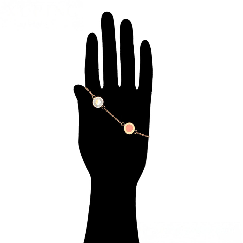 Arany tónusú Emporia Ötvözetű Szett Rózsaszínű Emporia® Kristállyal és Fehér Emporia® Kristállyal ( Nyaklánc+Karkötő ) 10 