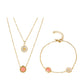 Arany tónusú Emporia Ötvözetű Szett Rózsaszínű Emporia® Kristállyal és Fehér Emporia® Kristállyal ( Nyaklánc+Karkötő )