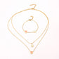 Arany tónusú Emporia Ötvözetű Szett Rózsaszínű Emporia® Kristállyal és Fehér Emporia® Kristállyal ( Nyaklánc+Karkötő )