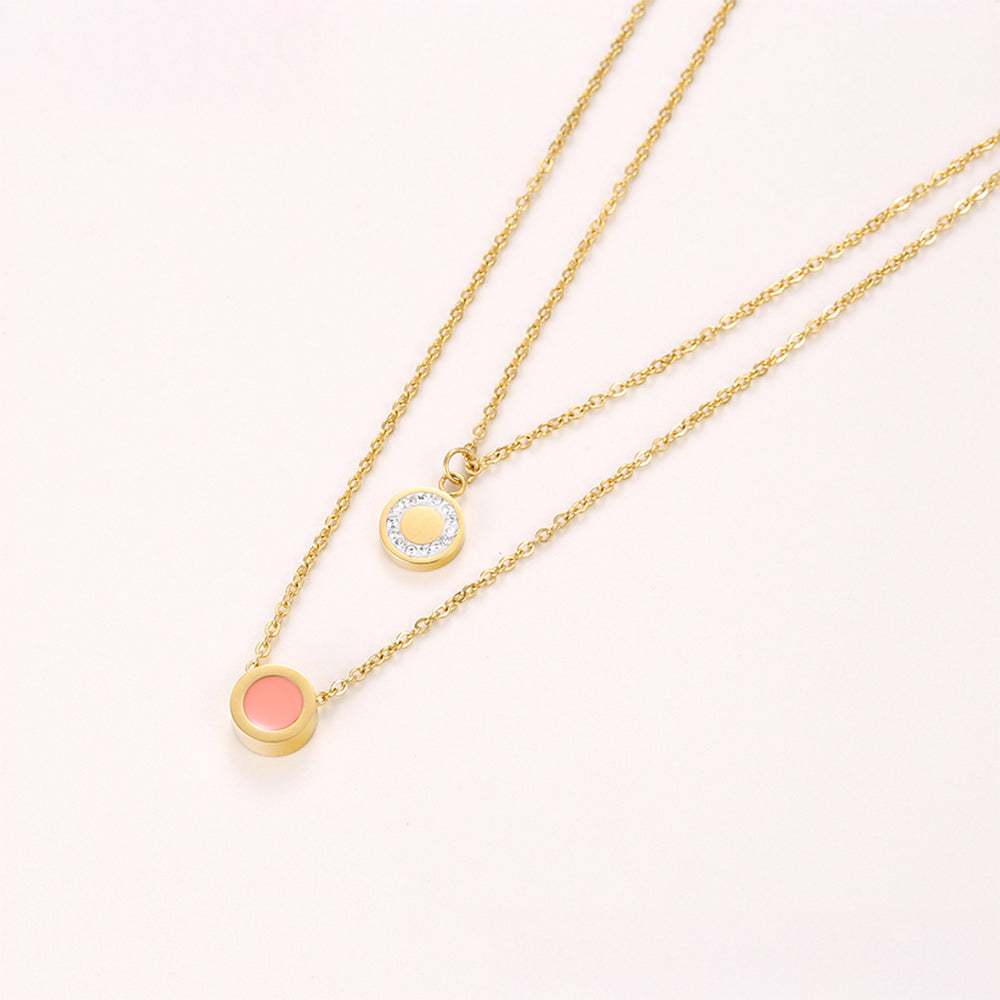 Arany tónusú Emporia Ötvözetű Szett Rózsaszínű Emporia® Kristállyal és Fehér Emporia® Kristállyal ( Nyaklánc+Karkötő ) 4 