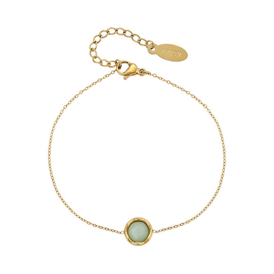 Arany tónusú Emporia Ötvözetű Karkötő Zöld Emporia® Kristállyal