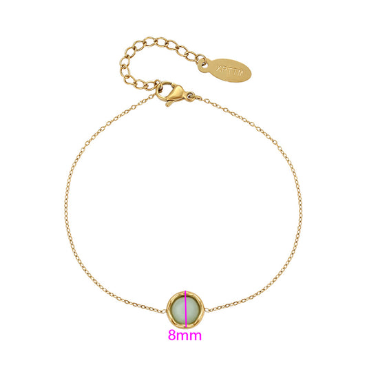 Arany tónusú Emporia Ötvözetű Karkötő Zöld Emporia® Kristállyal